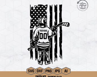 US Ice Hockey Svg | Ice Hockey Kid Svg | Personalized Name | Hockey Svg | Hockey Skate Svg | Goalie Clipart | Hockey Png | Ice Hockey Shirt