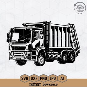 Garbage Truck Svg | Waste Collector Svg | Trash Truck Svg | Waste Disposal Svg | Truck Collector Clipart | Garbage Svg | Recycle Png