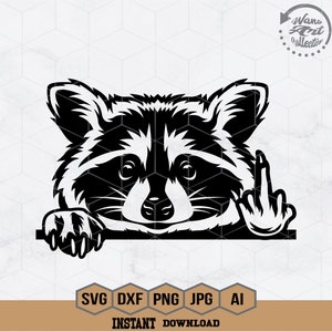 アライグマ SVG | のぞき見るアライグマ SVG | アライグマの中指 SVG | のぞき見る動物 SVG | アライグマ T シャツ | 野生動物 SVG | げっ歯類のクリップアート | PNG