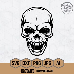 Skull Svg | Skull Head Svg | Skeleton Svg | Skull Clipart | Skull Illustration | Skull Shirt | Skull Silhouette | Skull CutFiles | Skull Png