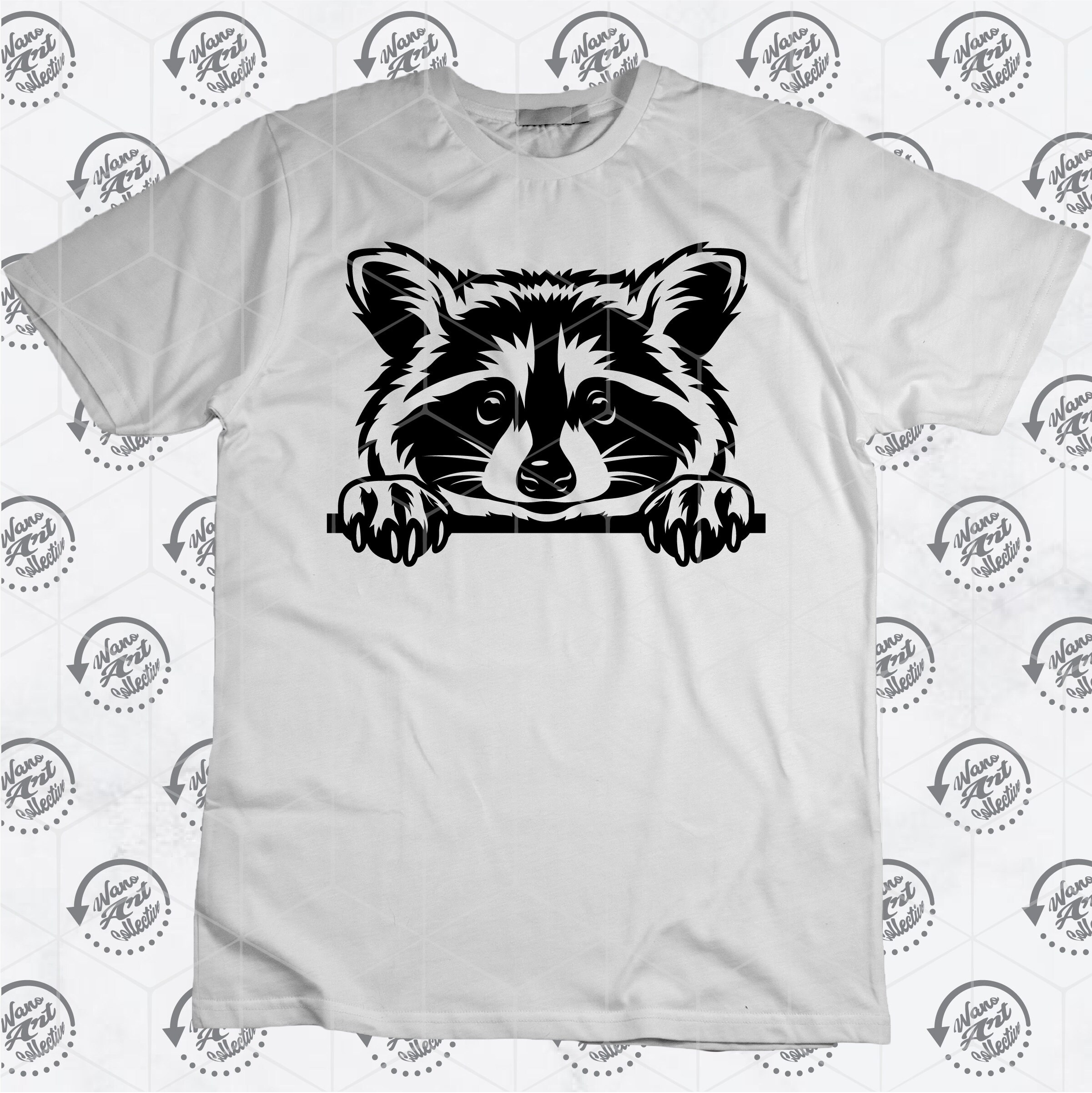 Floral Raccoon Svg Peeking Raccoon Svg Cute Raccoon Svg Peeking Animal ...