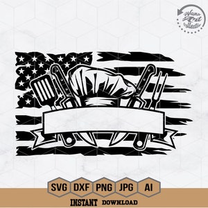US Chef Svg | Chef Tools Svg | Kitchen Tools Svg | Restaurant Svg | Cook Svg | Chef Clipart | Grill Svg Files for Cricut | Dxf Png Jpg Eps