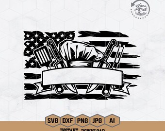 US Chef Svg | Chef Tools Svg | Kitchen Tools Svg | Restaurant Svg | Cook Svg | Chef Clipart | Grill Svg Files for Cricut | Dxf Png Jpg Eps