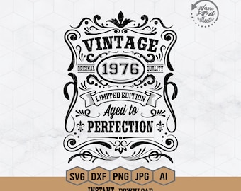 50th Birthday Svg | 50th Birthday Shirt | Vintage 1976 Svg | 1976 Aged to perfection | Aged to Perfection Svg | 50th Birthday Gift Idea