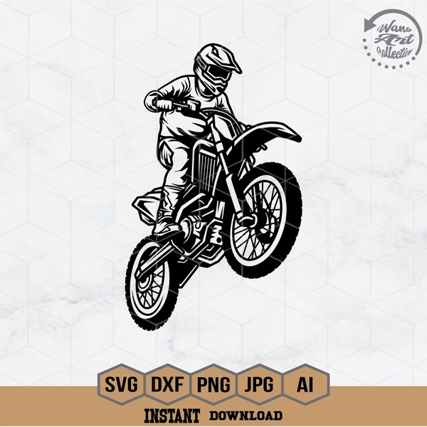 Motocycle Racer Svg | Motorcross Svg | Dirt Bike Svg | Racing Svg | Biker Svg | Dirtbike Svg | Motocross Svg Files for Cricut and Silhoeutte
