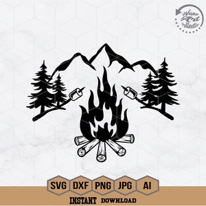 Amigos de camping locos svg / fogata svg / camp life svg / hoguera svg / malvaviscos hoguera svg / camp life svg / camping camisa / png dxf