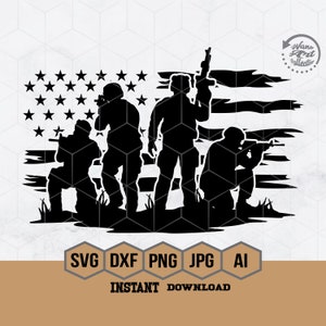 US Veteran Svg, Us Soldier Svg, US Military Svg, Military Scene Svg, Army Troops Clipart, Combat Scene Cricut, Army Png