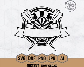 Dart Game svg, DartBoard Cutfile, Dart Svg, Dart Board Svg, Wall Board Sports Stencil, Target Dxf, Bull's Eye Shirt Png, Shaft Arrow Eps