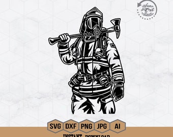 Firefighter Svg | First Responder Svg | Fireman Svg | Rescue Team Svg | Fire Dept Clipart | Fire Fighter  Cut File for Cricut | Png Eps Dxf