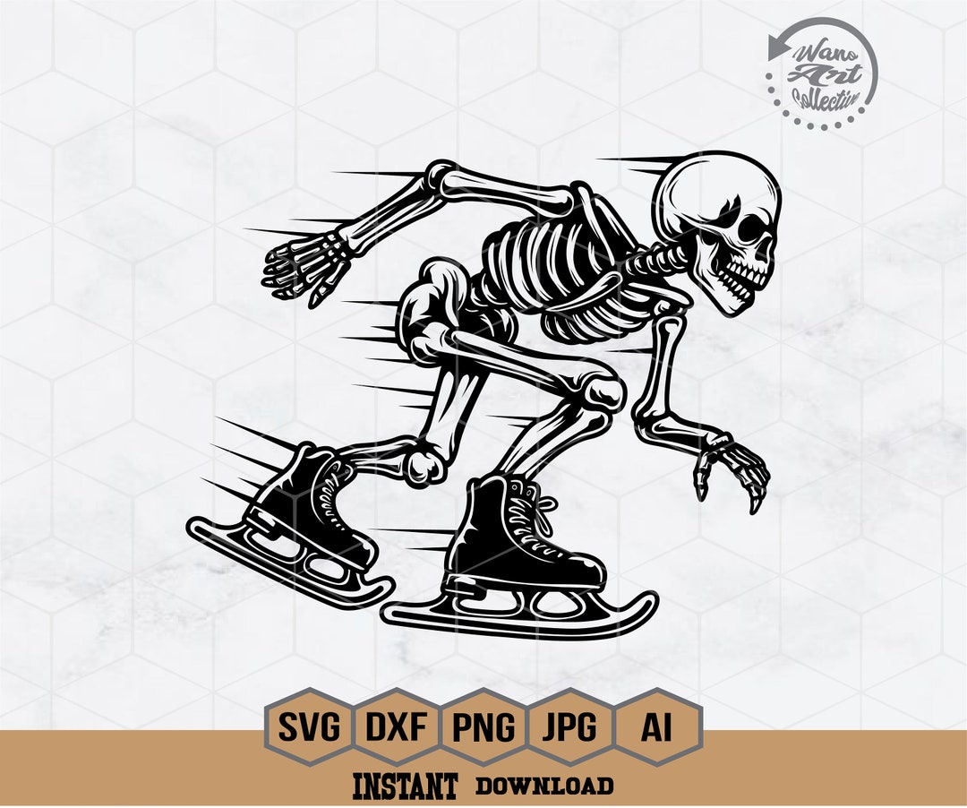Skeleton Skating Svg Ice Skating Svg Winter Svg Skate Png Skating