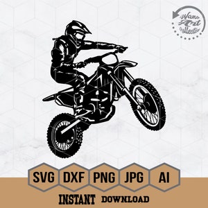 Motocross Svg | Motorcycle Svg | Dirt Bike Svg | Racing Svg | Biker Silhouette | Dirtbike Stencil | Motor Cutfile |  Motocross Cricut | Png