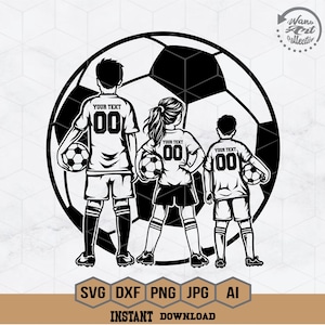 Soccer Kid Svg | Soccer 2 Boy and 1 Girl Kid Svg | Soccer Girl Svg | Soccer Svg | Soccer Player Svg | Football Png | Soccer Shirt | Png Dxf