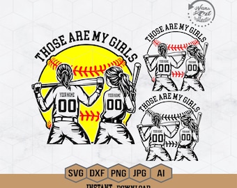 Personalized Name | Softball Kid Player Svg | Softball Player Svg | Softball Mom Svg | Softball Team Svg | Softball Cutfile | Png Dxf Eps