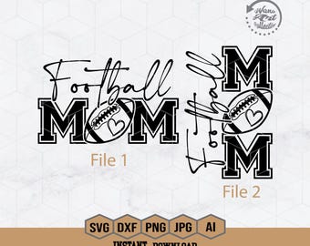 Football Mom Template Svg | Football Mom Svg | Football Svg | Football Template | Football Clipart | Football Season | Football Shirt | Png