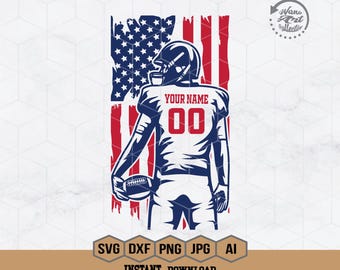 American Football Player Svg | Football Player Svg | Football Name svg | Football Team | Football Season | Sublimation Designs | Png Dxf Eps