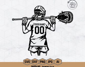 Lacrosse Goalie Girl Svg | Lacrosse Player Svg | Lacrosse Goalie Mom Svg | Goaltender Clipart | Lax Mom | Lacrosse Name | Lacrosse  Shirt
