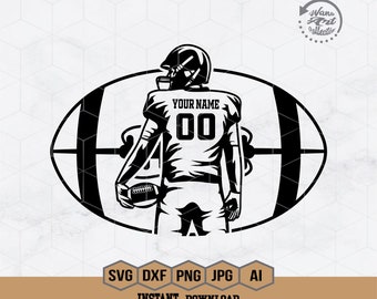 Football Player Svg | Personalized Name | Football Name Svg | Football Shirt | Football Season | Sublimation Designs | Png Eps Dxf Ai