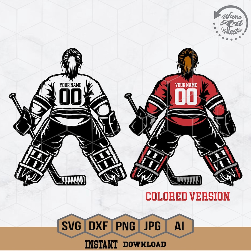 Girls Hockey Goalie Print - Etsy