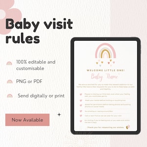 baby visit rules | Baby rules Social media post | Send Baby rules | New bub visit rules
