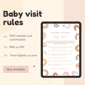 règles de visite de bébé | Règles pour bébés Publication sur les réseaux sociaux | Envoyer bébé règles | Nouvelles règles de visite du bub