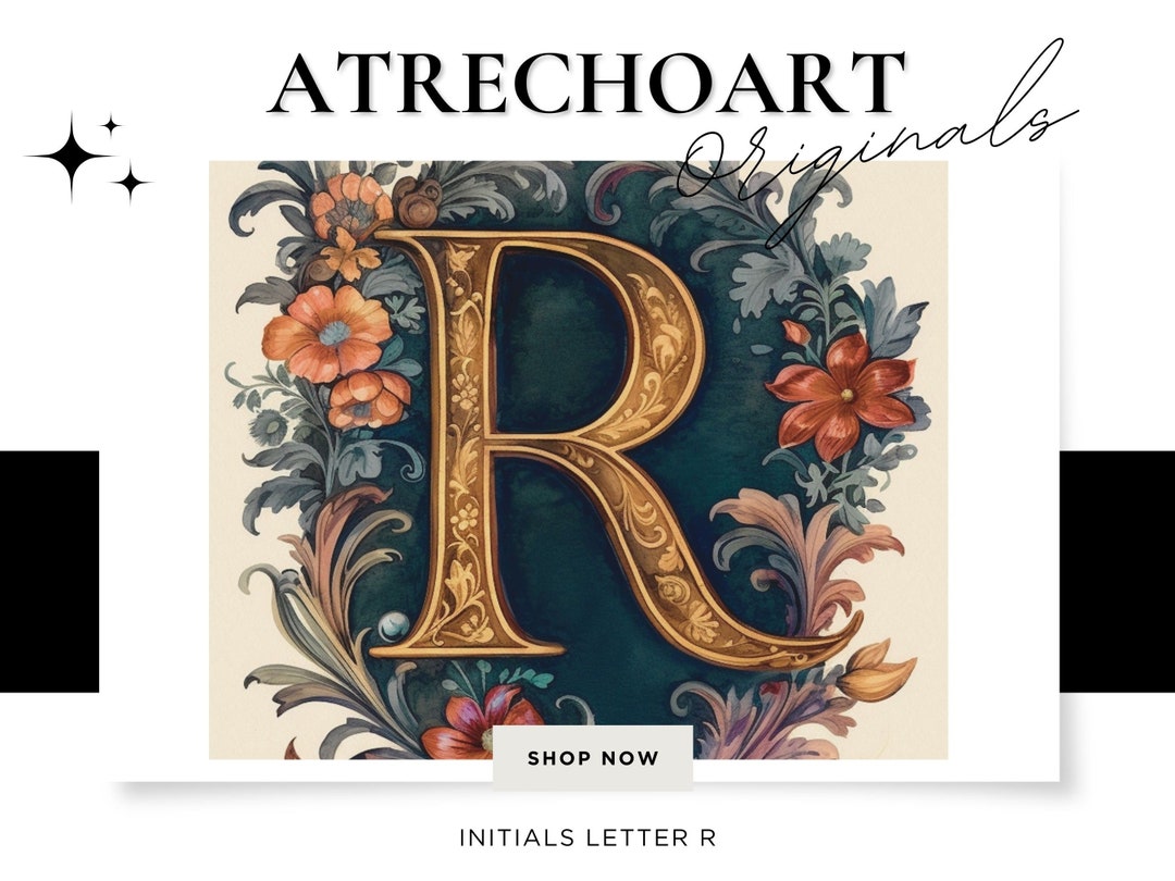 Initial Art Letter R Moody Landscape Printable Wall Art - Etsy