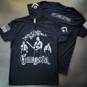 carta de carga do PC Camiseta | Facas para fora | Espaço de escritório | Impressora | Gangster