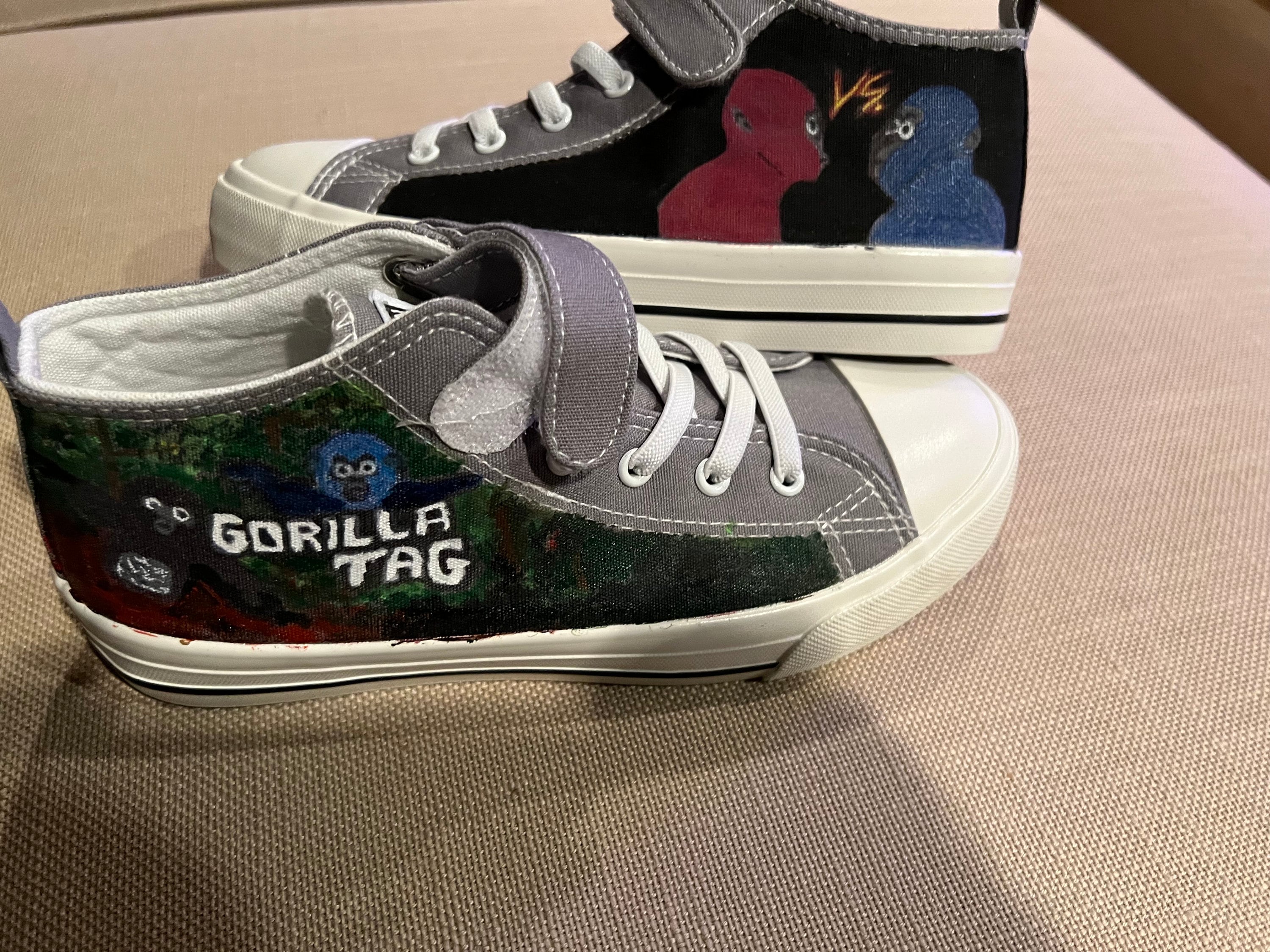 Gorilla Tag Shoes, High-Top Sneakers, Handmade Footwear • Onyx Prints