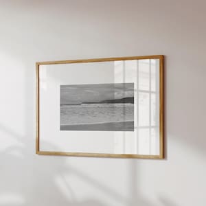 Black and White Beach Wall Art, Coastal Landscape Photography, Ocean Waves Print, Seaside Home Decor, Beach Wall Decor, Minimalist Beach Art