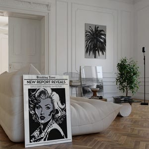 Vintage Marilyn Monroe Wall Art | Retro Pop Art Print | Black and White Fashion Icon | Girls Just Wanna Have Fun | Home Decor