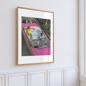 Cartel tomando el sol, arte de pared retro de moda, cartel vintage, impresión estética, arte de la pared del dormitorio, preppy, junto a la piscina, verano estilo años 80