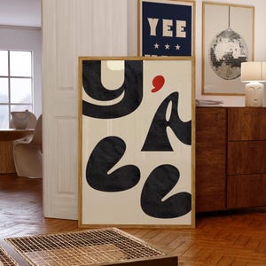 Y&#39;ALL Groovy Retro Typography Wall Art, Southwestern Inspired Art Print, Minimalist Vintage Poster for Trendy Dorm Room or Apartment Decor