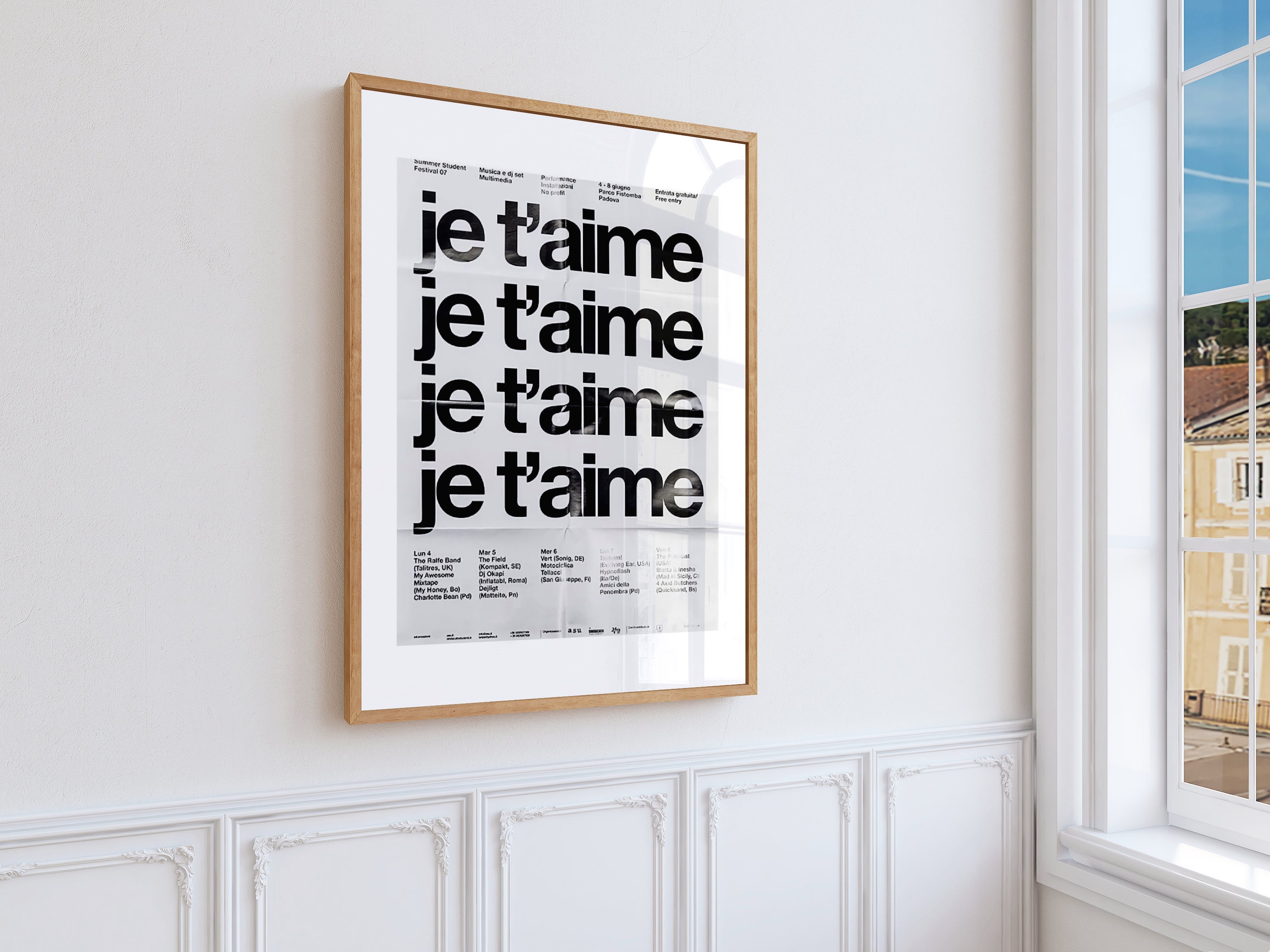 Minimalist French Je t'aime Wall Art, Black and White Love Quote Wall Art, Elegant Romantic Decor, Trendy Wedding Favor, Anniversary Gift