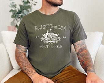 Australia Sporting Tshirt 2024, Aussie Sports Patriotism Gift, Straya Go For the Gold Shirt, Gifts for Travelers, Australian Sport T Shirt