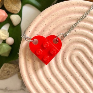 Couple lego heart necklace deals