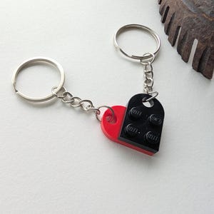 Heart Necklace Set - Made with Authentic LEGO® Bricks, Cute couple necklace, Couple necklace set, Matching couple jewellery