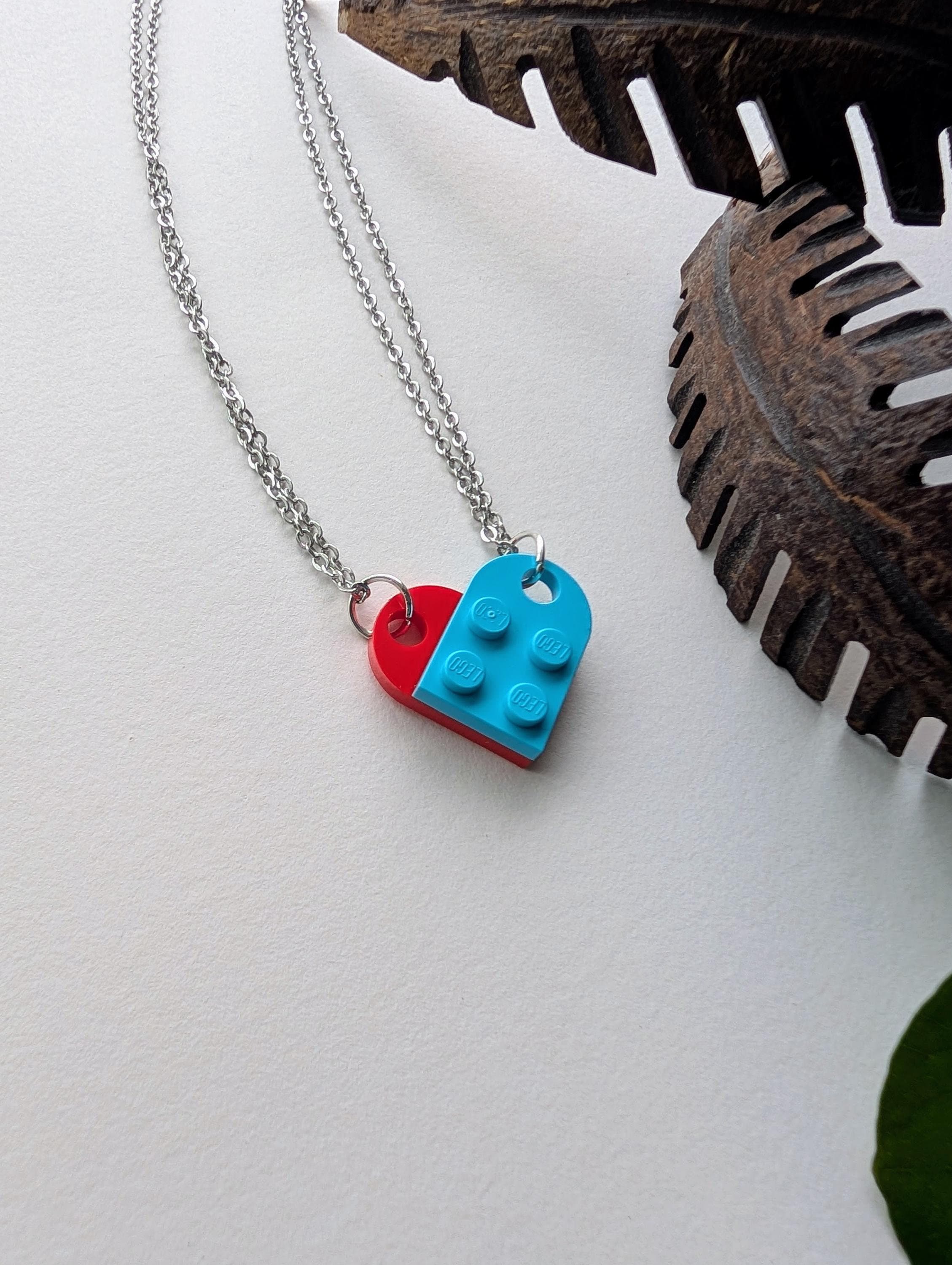 Ubuy Lego Piece For Heart Necklace Heart Keychain Lego Heart