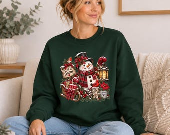 Snowman Christmas Sweatshirt, Let It Snow Jumper, Cute Snowman Christmas Sweater, Festive Winter Sweatshirt, Christmas Gift for Her