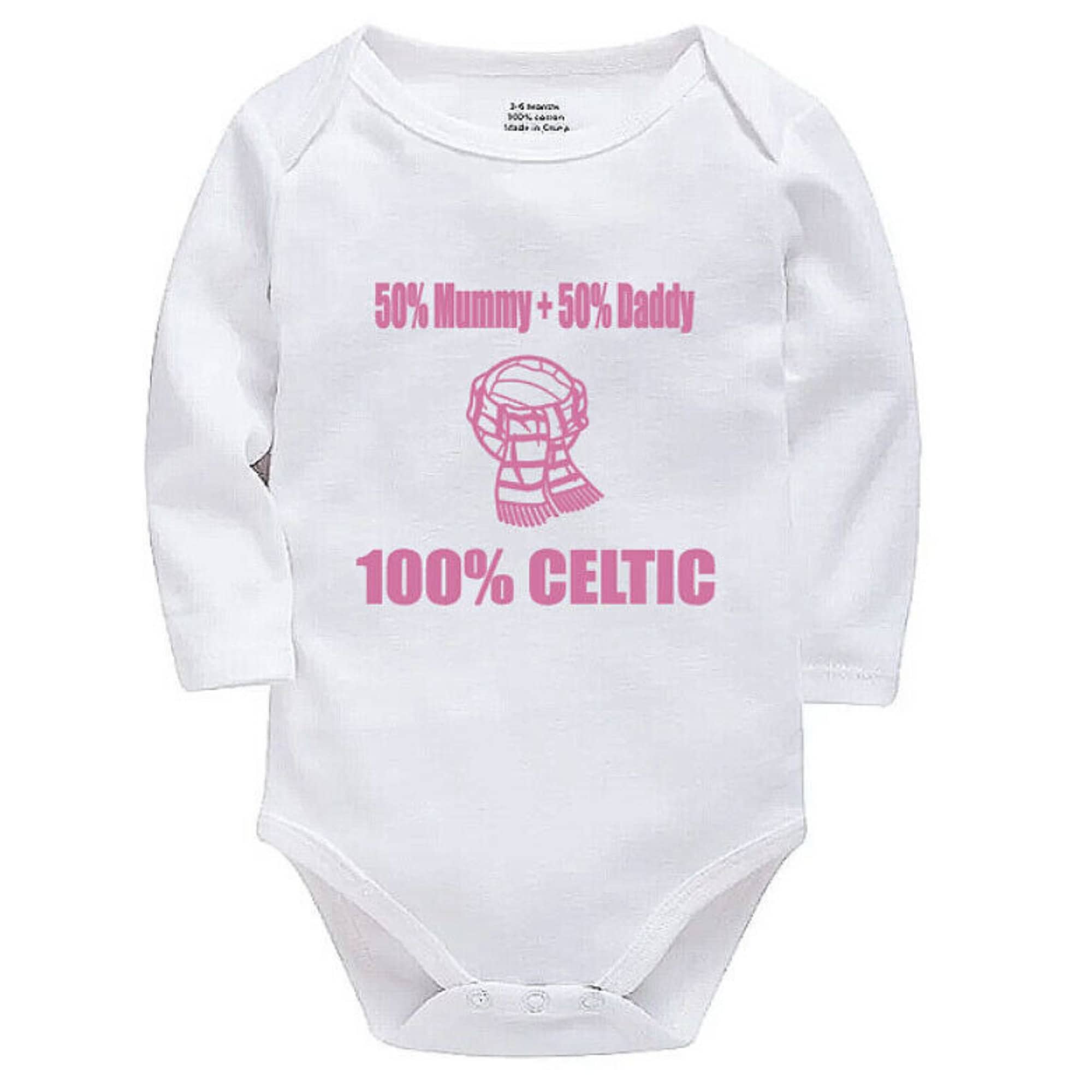 Celtic Personalised 50 Mummy 50 Daddy Long Sleeve Baby Bodysuit