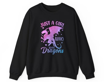 Nur ein Mädchen, das Drachen liebt Sweatshirt-T-Shirt - Fantasy-Liebhaber Geschenk für Sie