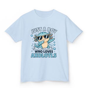 Just A Boy Who Loves Axolotls T-Shirt | Cute Dab Axolotl Shirt for Kids Boys