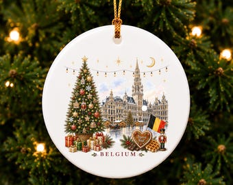 Belgium Christmas Ornament, Brussels Ornament, Belgium Travel Gift, Belgian Christmas Decor, Christmas Around the World