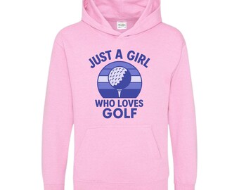 Just A Girl Who Loves Golf Hoodie Tee – Cute Golf Lover Gift for Girls
