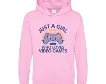 Just A Girl Who Loves Video Games Hoodie Tee – Gamer Girl Gift Sweatshirt