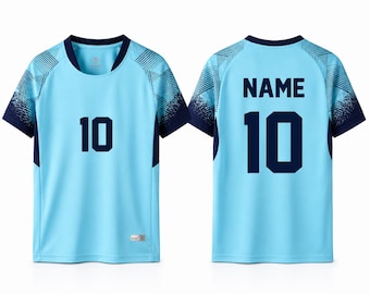 Personalised Football Kit, Custom Name Number Football Shirt and Shorts, Kids Adult Soccer Jersey, Boys Men Football Uniform, Football Gift