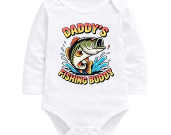 Daddy’s Fishing Buddy Baby Bodysuit | Cute Fishing Baby Grow | New Dad Gift | Father’s Day Baby Outfit