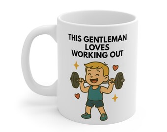 This Gentleman Loves Working Out Mug - Fitness Coffee Cup Gift for Him