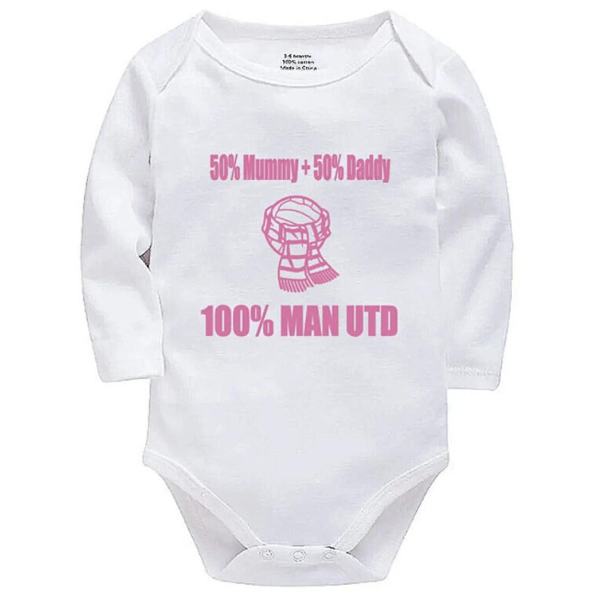 Baby Romper Pink Man Utd Baby Grow Man Utd Personalised 50 Mummy
