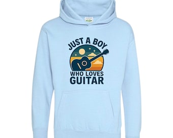 Just A Boy Who Loves Guitar Hoodie Tee – Music Lover Gift for Kids