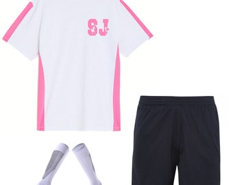 Personalised Football Jersey, Short and Sock Sport PE Kit for Boys, Girls Perfect for Birthday Christmas Gift