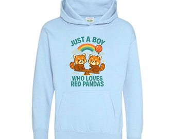 Just A Boy Who Loves Red Pandas Hoodie Tee – Cute Animal Gift for Kids